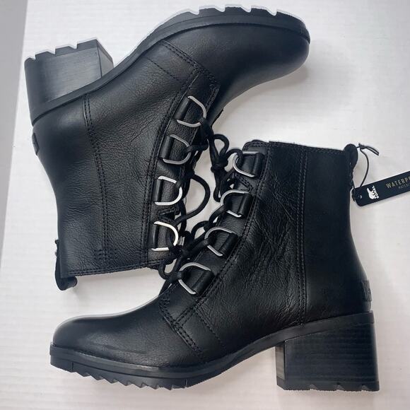 SOREL Lace-up Waterproof Bootie. 8.5. Black. New without Box - Picture 1 of 16